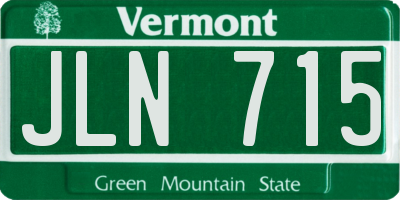 VT license plate JLN715