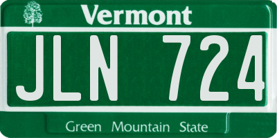 VT license plate JLN724