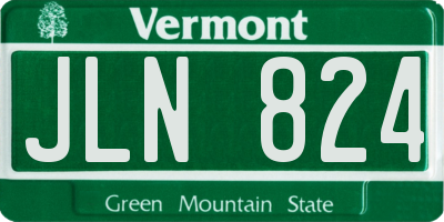 VT license plate JLN824