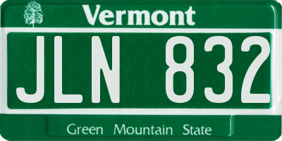 VT license plate JLN832