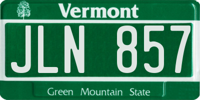 VT license plate JLN857