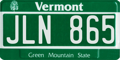 VT license plate JLN865