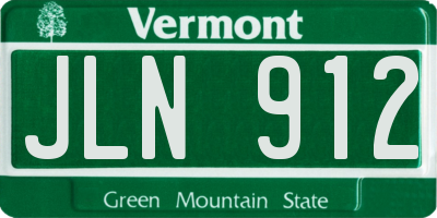 VT license plate JLN912