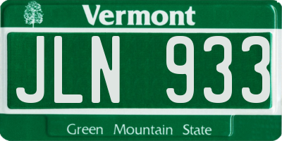 VT license plate JLN933
