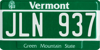 VT license plate JLN937