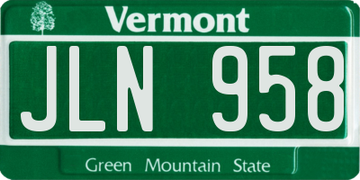 VT license plate JLN958