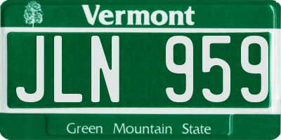 VT license plate JLN959