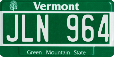 VT license plate JLN964