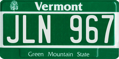 VT license plate JLN967