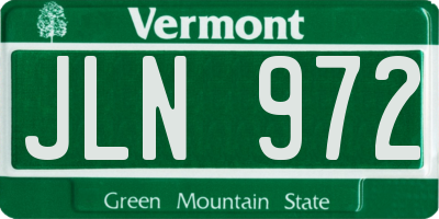 VT license plate JLN972