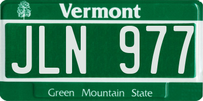 VT license plate JLN977