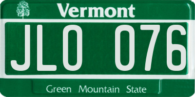 VT license plate JLO076