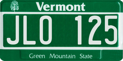 VT license plate JLO125