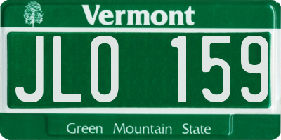 VT license plate JLO159