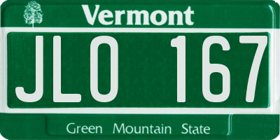 VT license plate JLO167