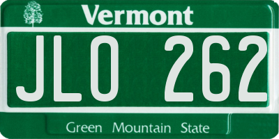 VT license plate JLO262