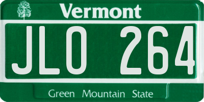 VT license plate JLO264