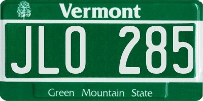 VT license plate JLO285
