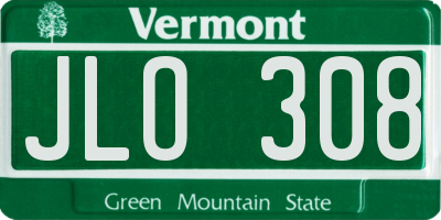 VT license plate JLO308