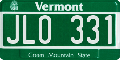 VT license plate JLO331