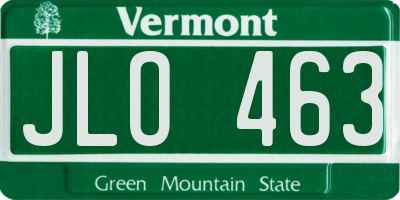 VT license plate JLO463