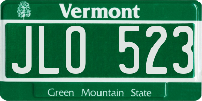 VT license plate JLO523