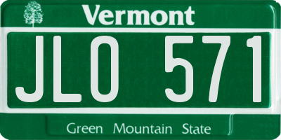 VT license plate JLO571