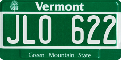 VT license plate JLO622
