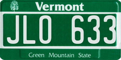VT license plate JLO633