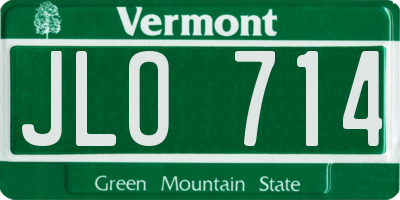 VT license plate JLO714