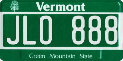 VT license plate JLO888