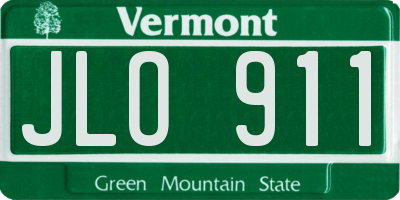 VT license plate JLO911