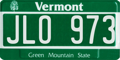 VT license plate JLO973