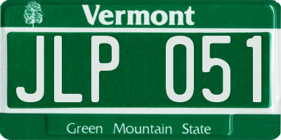 VT license plate JLP051