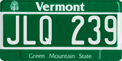 VT license plate JLQ239