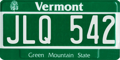 VT license plate JLQ542