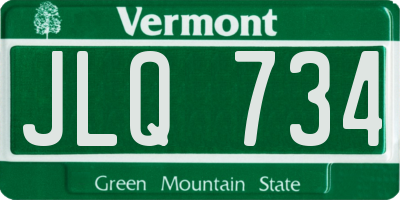 VT license plate JLQ734