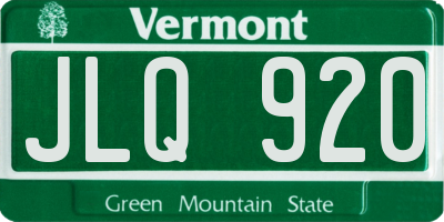 VT license plate JLQ920