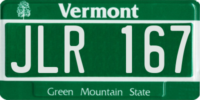 VT license plate JLR167