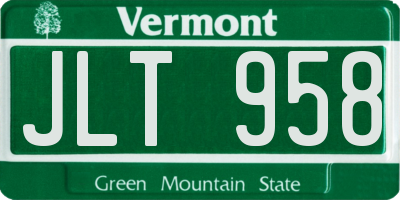 VT license plate JLT958
