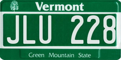 VT license plate JLU228