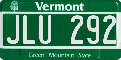 VT license plate JLU292