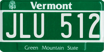 VT license plate JLU512