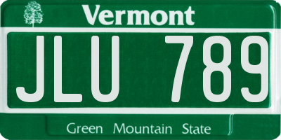 VT license plate JLU789