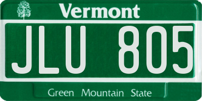 VT license plate JLU805