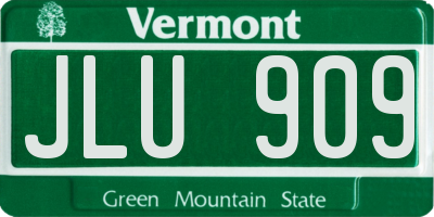VT license plate JLU909