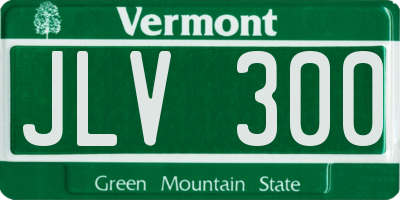 VT license plate JLV300