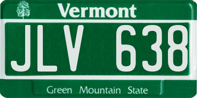 VT license plate JLV638