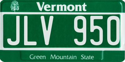 VT license plate JLV950