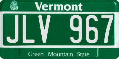 VT license plate JLV967